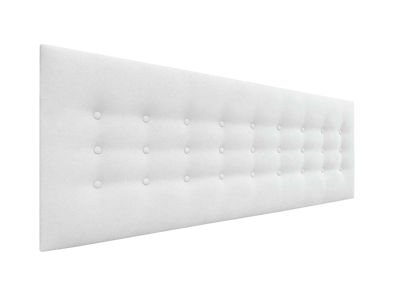 DHOME Testiera de tessuto ACUALINE con 3 file di bottoni e gambe testiera imbottita di lusso per letto (Blanco, 150cm)