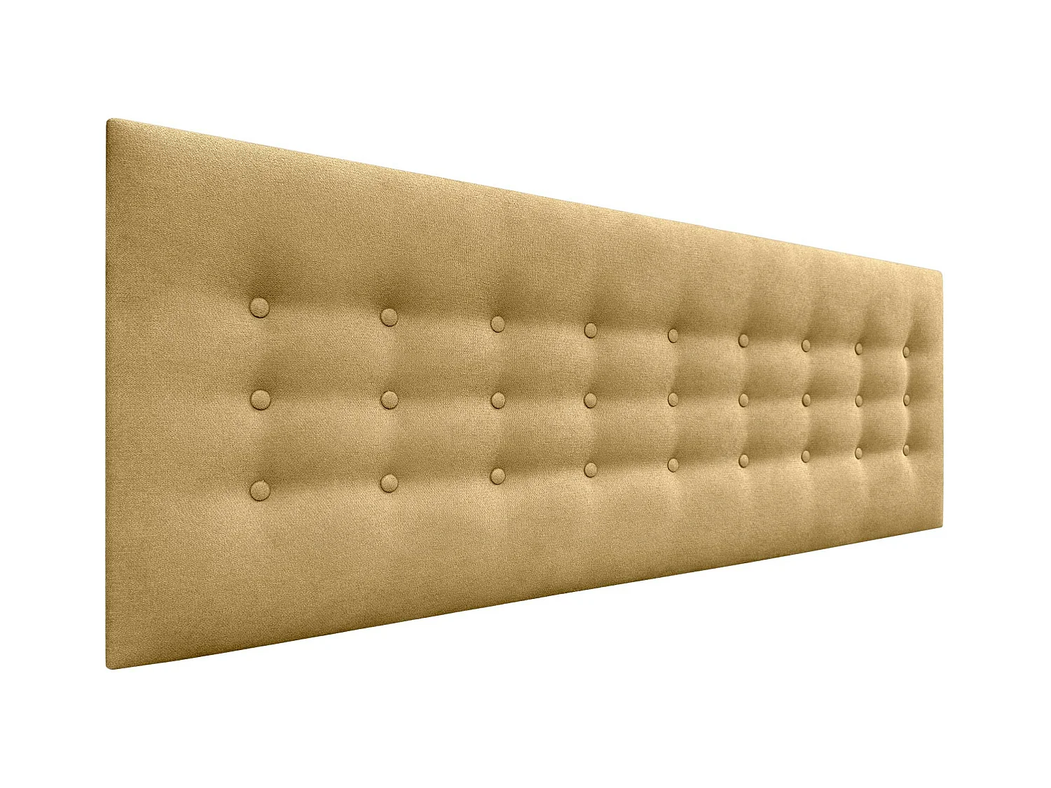 DHOME Testiera in Tessuto ACUALINE con 3 File di Bottoni Testiera Imbottita Letto di Lusso (Senape, 135cm)