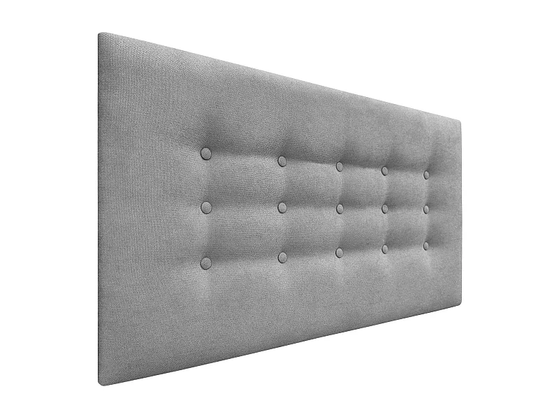 DHOME Testiera de tessuto ACUALINE con 3 file di bottoni e gambe testiera imbottita di lusso per letto (Gris, 90cm)