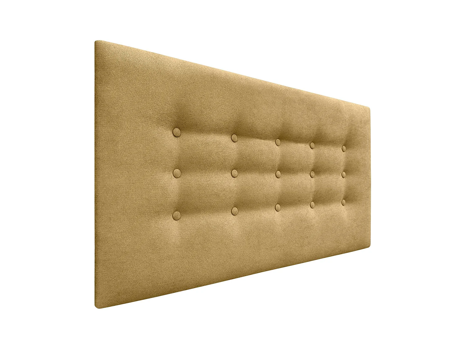 DHOME Kopfteil de Stoff ACUALINE mit 3 Knopfreihen und Beinen gepolstertes luxuriöses Bettkopfteil (Mostaza, 90cm)