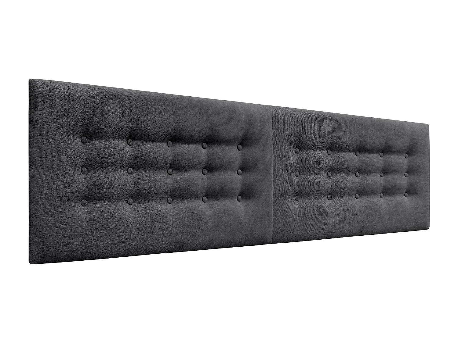 DHOME Testiera in Tessuto ACUALINE con 3 File di Bottoni Testiera Imbottita Letto di Lusso (Nero, 190cm (2 pezzi))