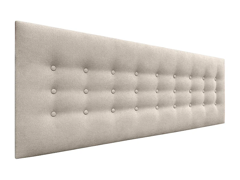 DHOME Testiera de tessuto ACUALINE con 3 file di bottoni e gambe testiera imbottita di lusso per letto (Beige, 135cm)