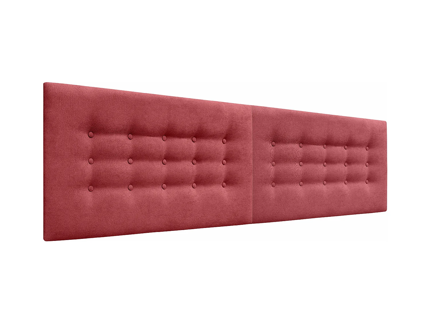 DHOME Testiera in Tessuto ACUALINE con 3 File di Bottoni Testiera Imbottita Letto di Lusso (Rosso, 220cm (2 pezzi))