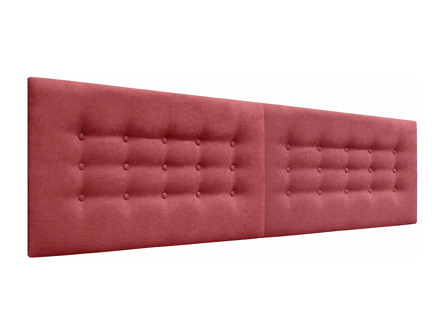 DHOME Tête de Lit en Tissu ACUALINE avec 3 Rangées de Boutons Tête de Lit Capitonnée de Luxe (Rouge, 190cm (2 pièces))