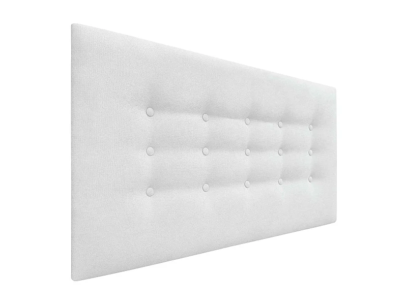DHOME Kopfteil de Stoff ACUALINE mit 3 Knopfreihen und Beinen gepolstertes luxuriöses Bettkopfteil (Blanco, 105cm)