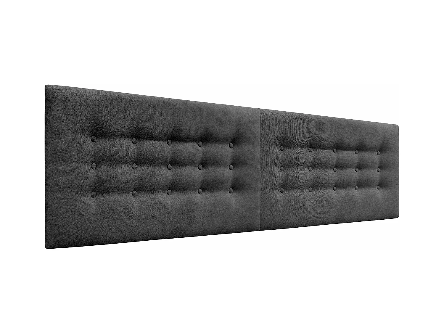 DHOME Tête de Lit en Tissu ACUALINE avec 3 Rangées de Boutons Tête de Lit Capitonnée de Luxe (Noir, 220cm (2 pièces))