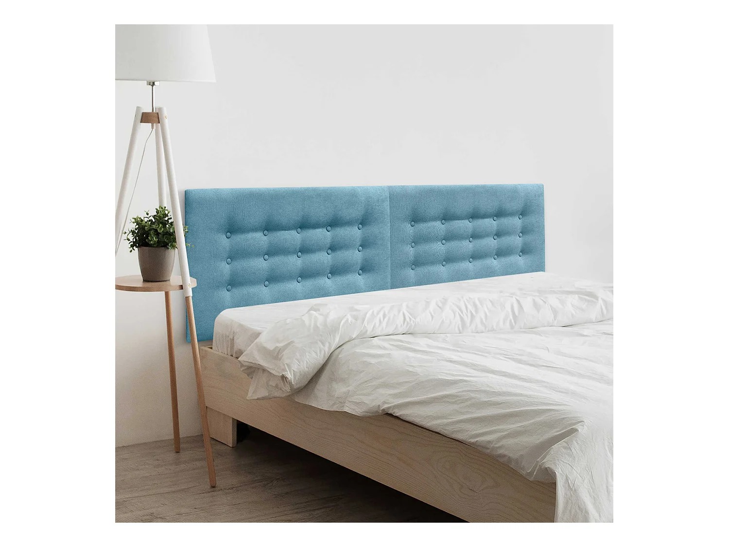 DHOME Testiera in Tessuto ACUALINE con 3 File di Bottoni Testiera Imbottita Letto di Lusso (Turchese, 210cm (2 pezzi))