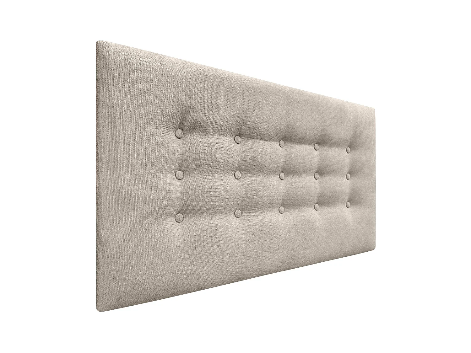 DHOME Kopfteil de Stoff ACUALINE mit 3 Knopfreihen und Beinen gepolstertes luxuriöses Bettkopfteil (Beige, 105cm)