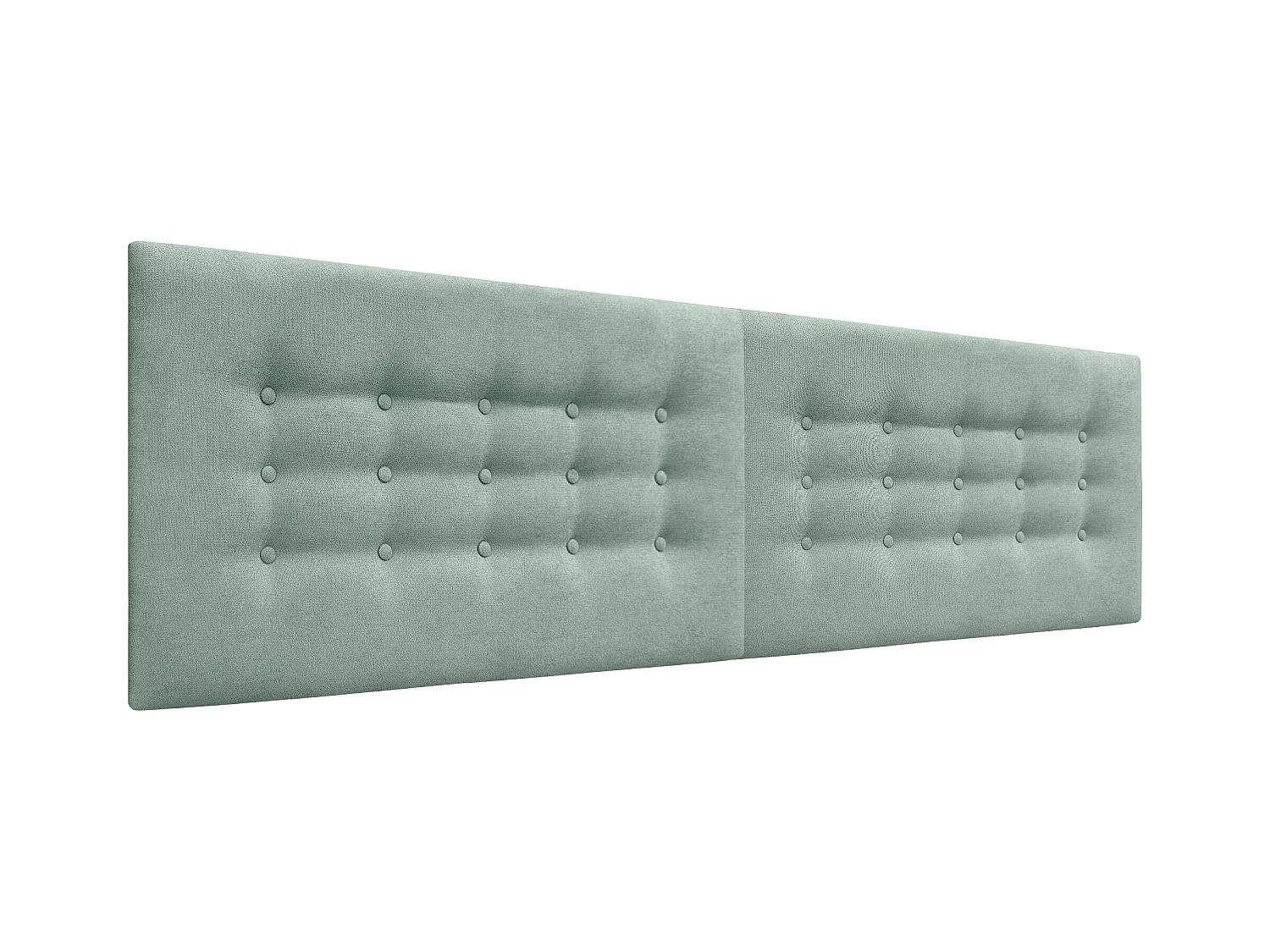 DHOME Tête de Lit en Tissu ACUALINE avec 3 Rangées de Boutons Tête de Lit Capitonnée de Luxe (Vert d’eau, 180cm (2 pièces))