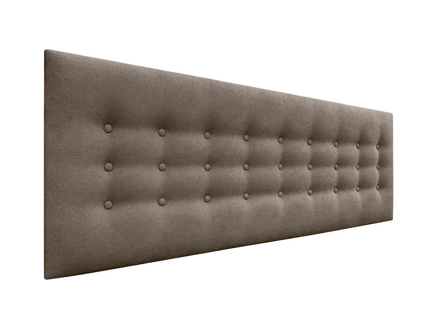 DHOME Kopfteil de Stoff ACUALINE mit 3 Knopfreihen und Beinen gepolstertes luxuriöses Bettkopfteil (Marrón, 145cm)