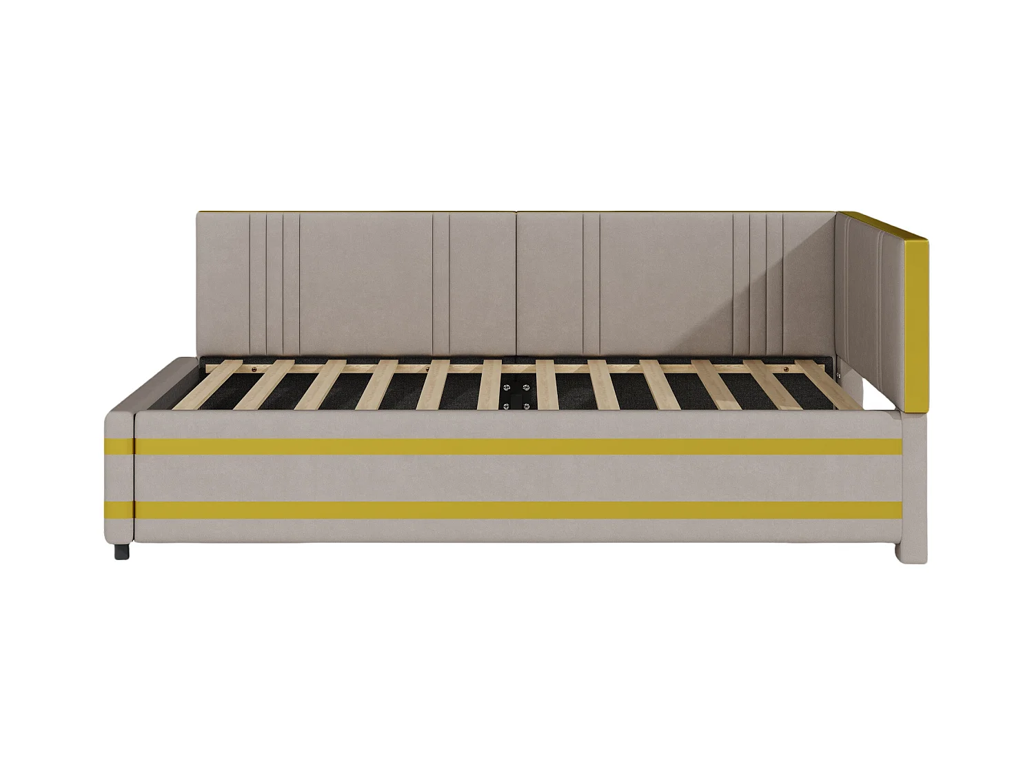 Lit enfant rembourré 90x200cm avec sommier à lattes , velours, sans matelas, gris foncé