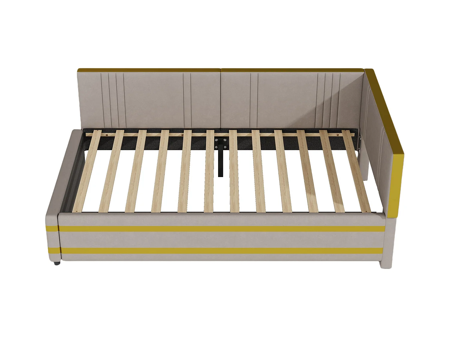 Lit enfant rembourré 90x200cm avec sommier à lattes , velours, sans matelas, gris foncé