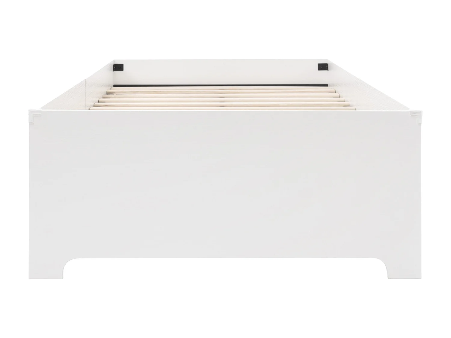 Cama infantil individual 90x200 cm de madera, cama tipo casita con estanterías de almacenamiento, blanca, sin colchón