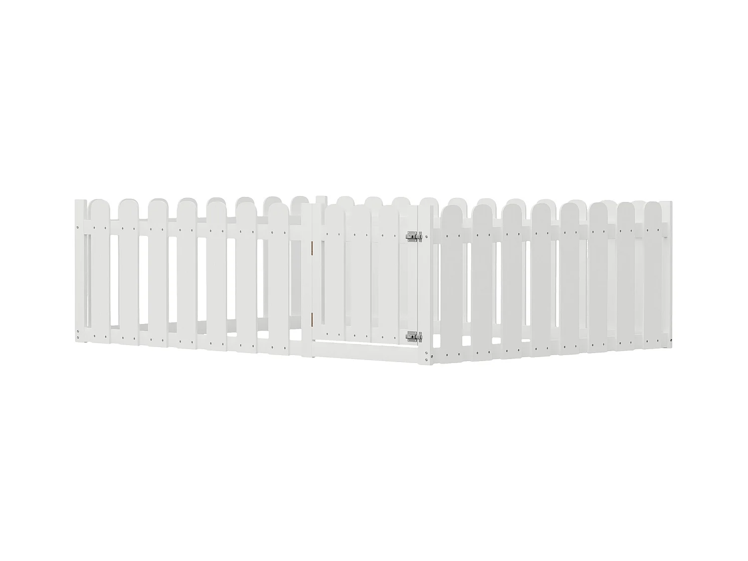 Lit enfant en bois 140x200cm blanc avec cadre de sécurité et porte, sommier non inclus, sans matelas