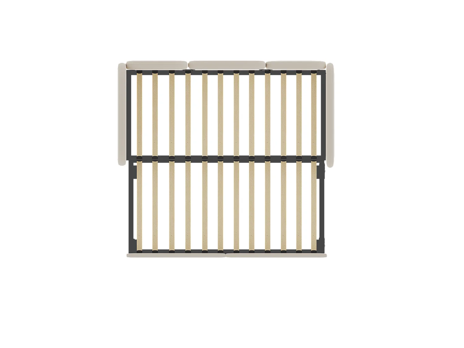 Lit enfant 90x200cm avec lit gigogne en velours, Sommier à lattes, sans matelas, beige