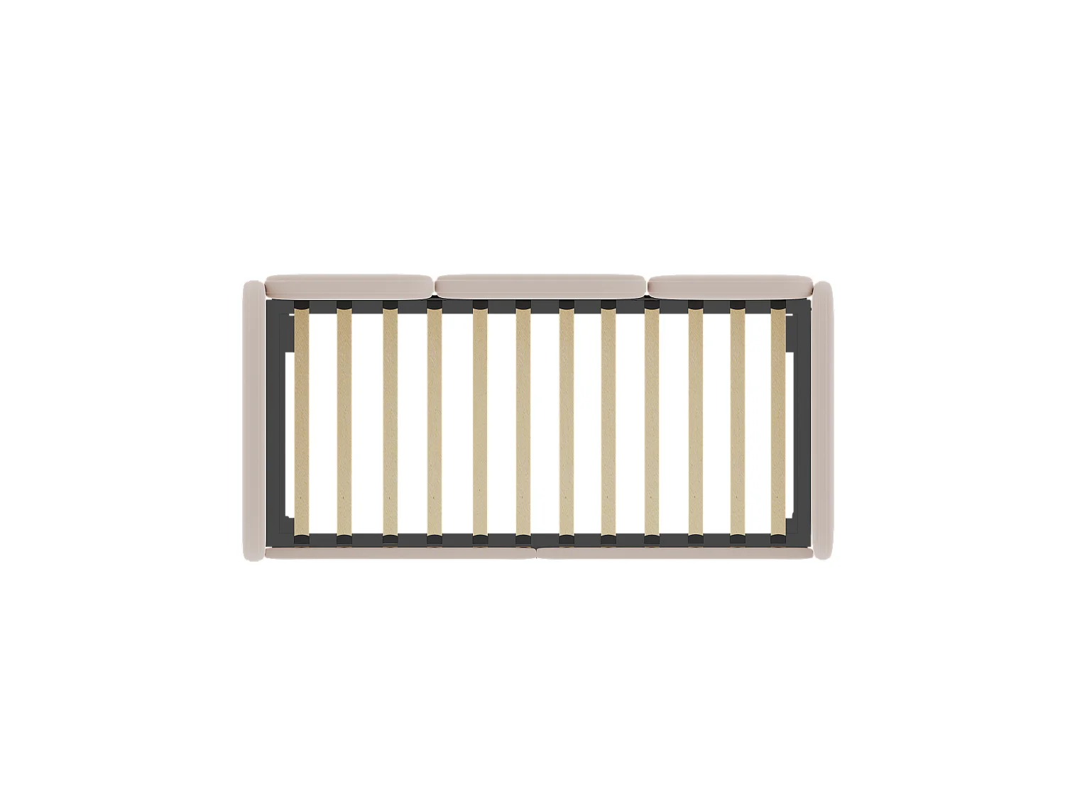 Kinderbed 90x200 cm met uitschuifbed in fluweel, lattenbodem, zonder matras, lichtroze