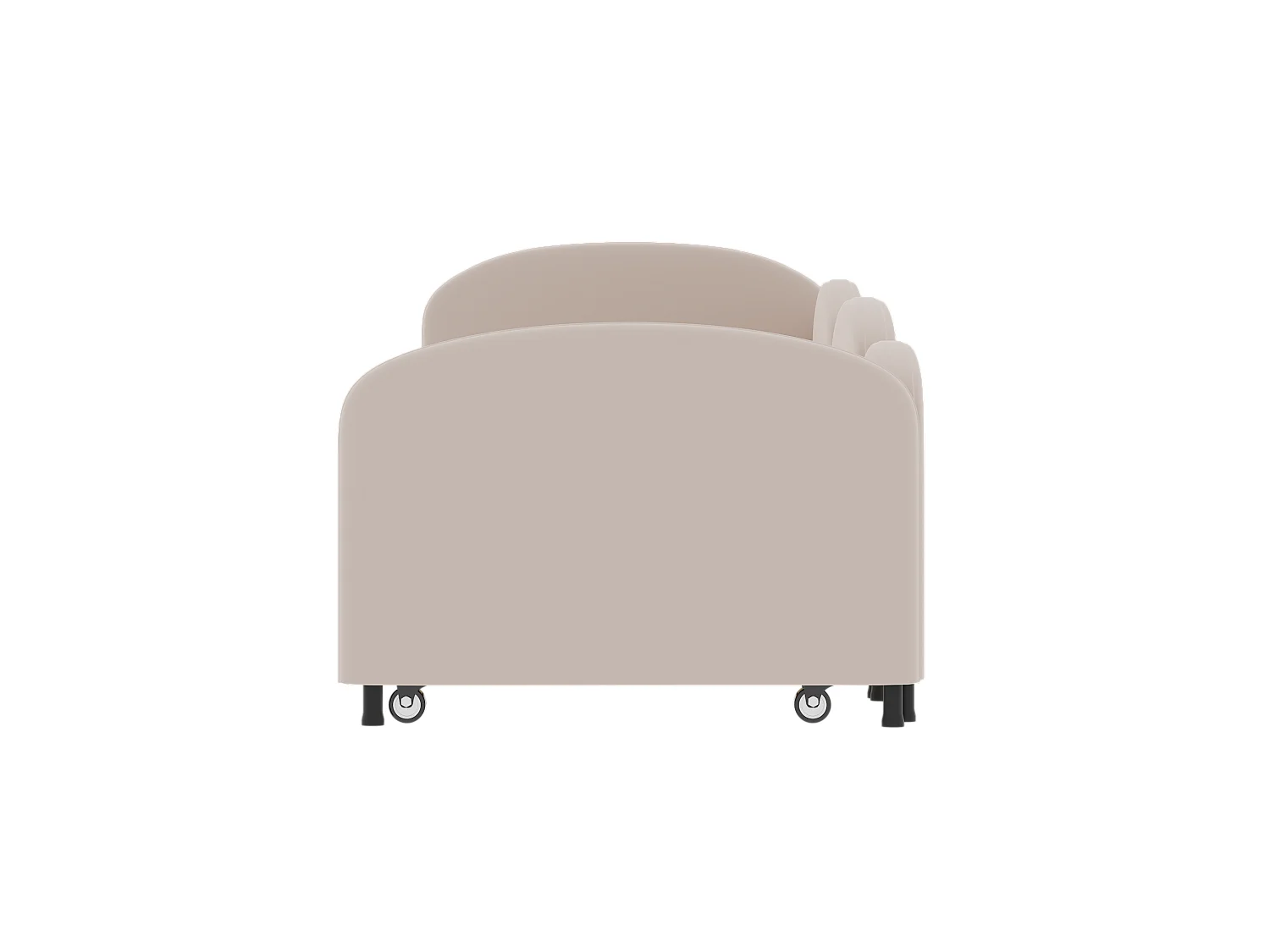 Kinderbed 90x200 cm met uitschuifbed in fluweel, lattenbodem, zonder matras, lichtroze