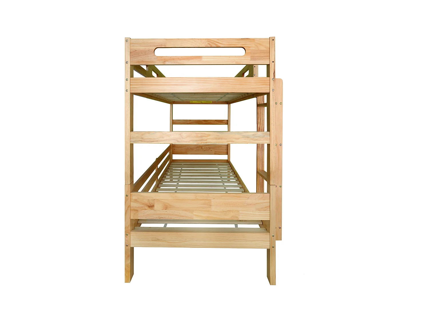 Lit superposé enfant 90x200cm transformable en 2 lits simples, cadre en pin stable, coloris naturel, sans matelas