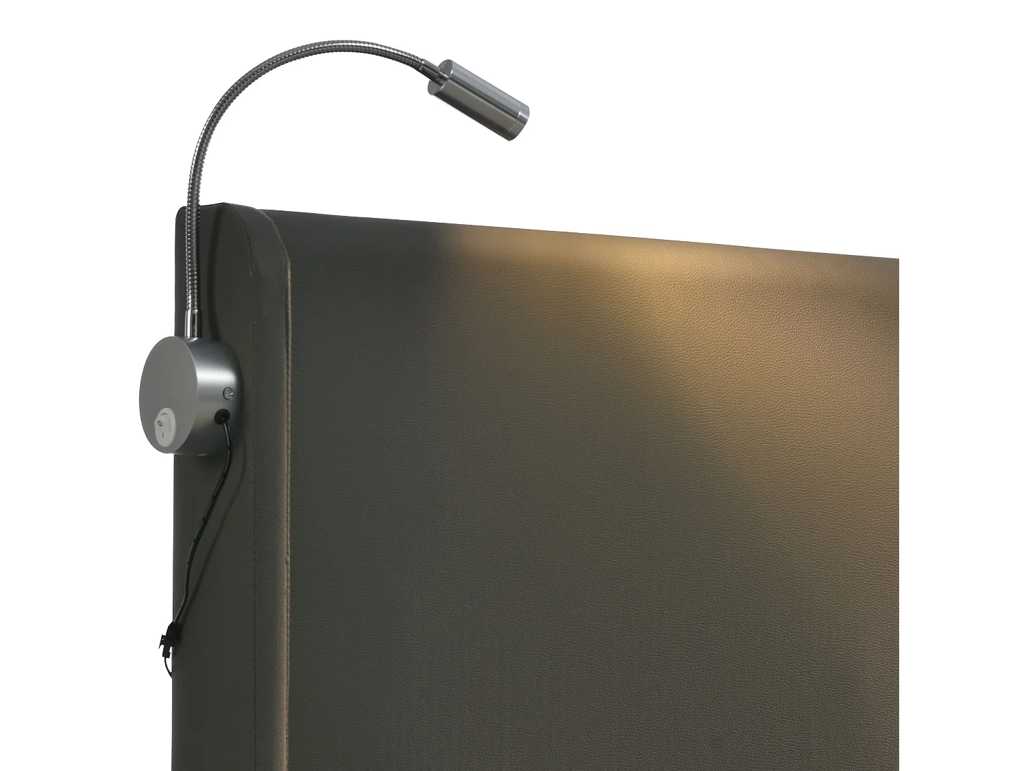 Lit coffre adulte 160x200cm gris avec liseuse et USB, PU, Sommier à lattes, sans matelas