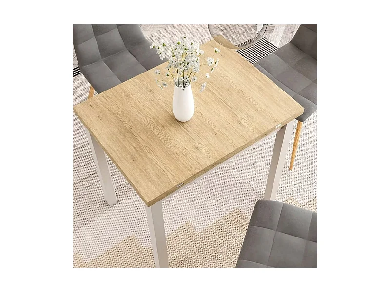 Table extensible pliable carrée bois clair cachemire 8 pers ATLANTISZ3