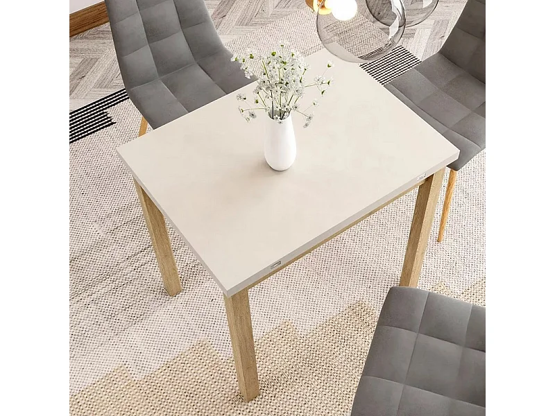 Table extensible pliable compacte cachemire 6 pers bois clair ATLANTISZ4