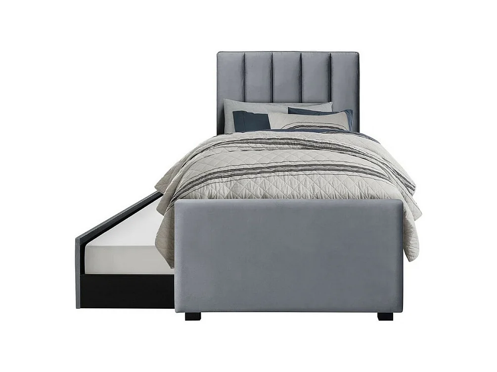 Letto a scomparsa grigio 90 x 200 cm con rete a doghe Tom