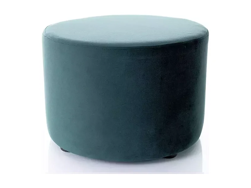 Pouf rond en velours 43 x 32 cm vert DELTA
