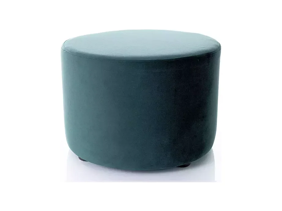 Pouf rond en velours 43 x 32 cm vert DELTA