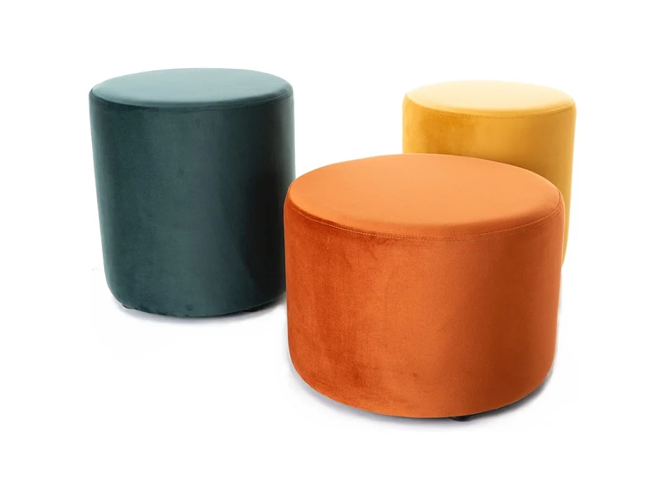 Pouf rond en velours 43 x 32 cm curry DELTA