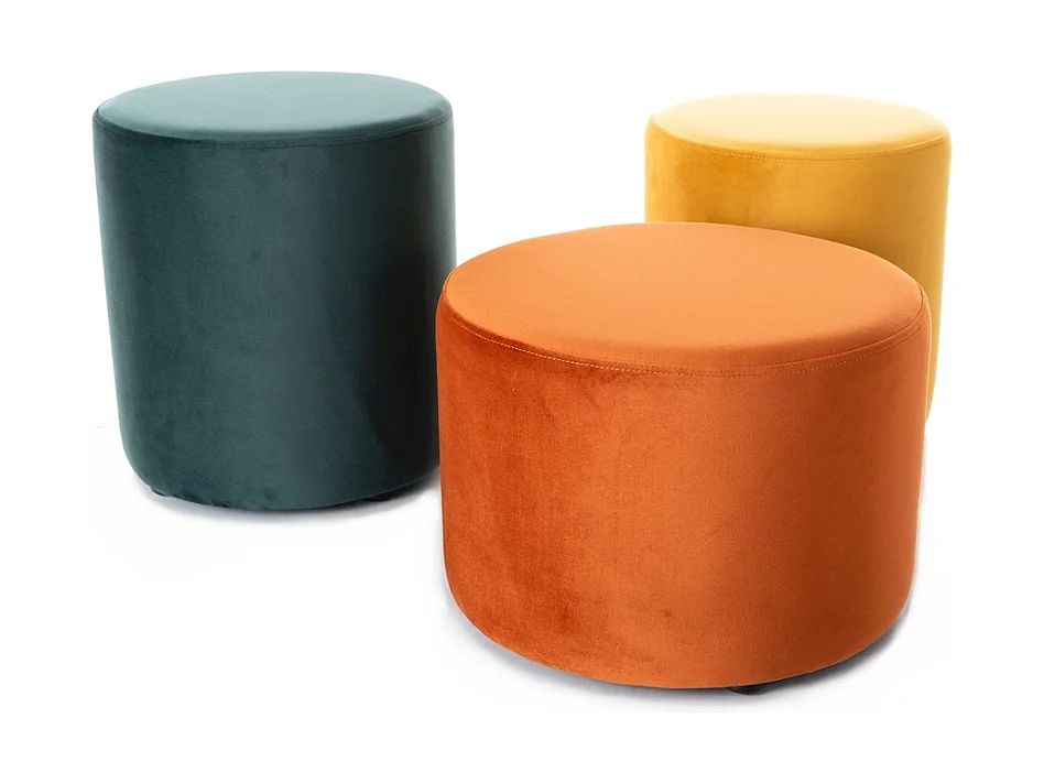 Pouf rond en velours 43 x 32 cm curry DELTA