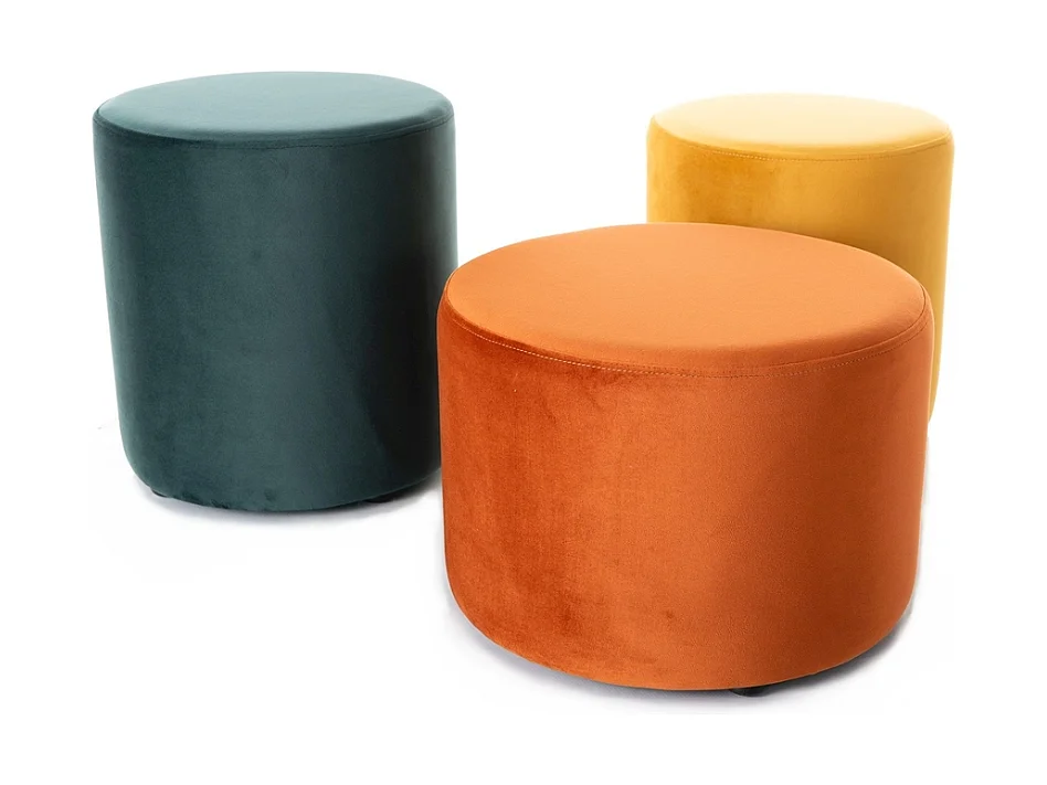 Pouf rond en velours 43 x 32 cm curry DELTA