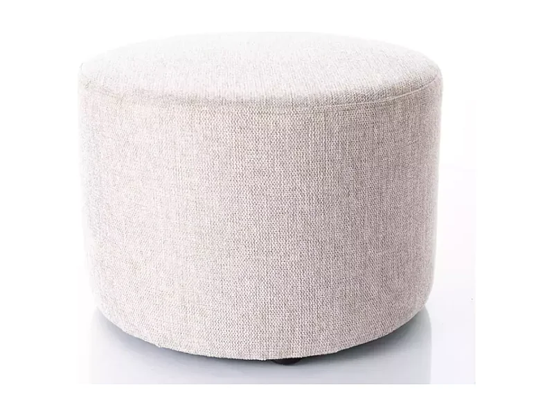 Pouf rond en tissu 43 x 32 cm beige clair VADIA