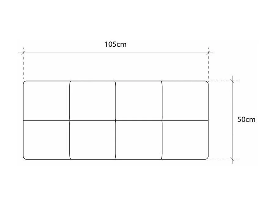 Cabecero de cama de 50x105x4 cm de plancha de madera y en terciopelo en color gris Jensen