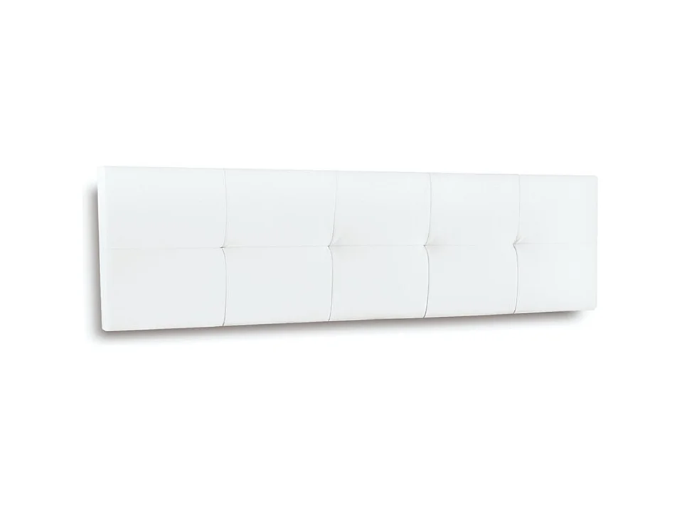 Cabecero de cama de 50x150x4 cm de plancha de madera y en polipiel en color blanco Jensen