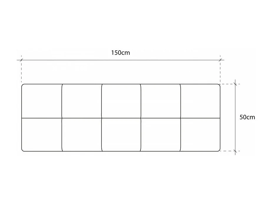 Cabecero de cama de 50x150x4 cm de plancha de madera y en polipiel en color blanco Jensen