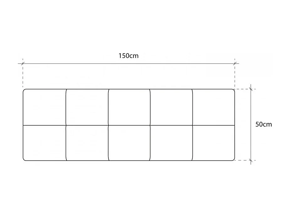 Cabecero de cama de 50x150x4 cm de plancha de madera y en terciopelo en color gris Jensen