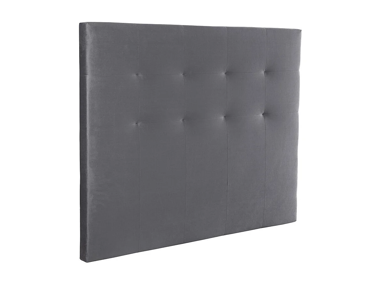 Cabecero de cama de 110x150x7 cm de plancha de madera y en terciopelo en color gris Olson