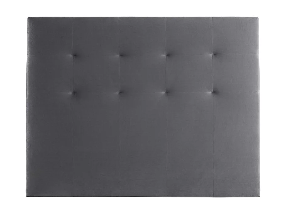 Cabecero de cama de 110x150x7 cm de plancha de madera y en terciopelo en color gris Olson