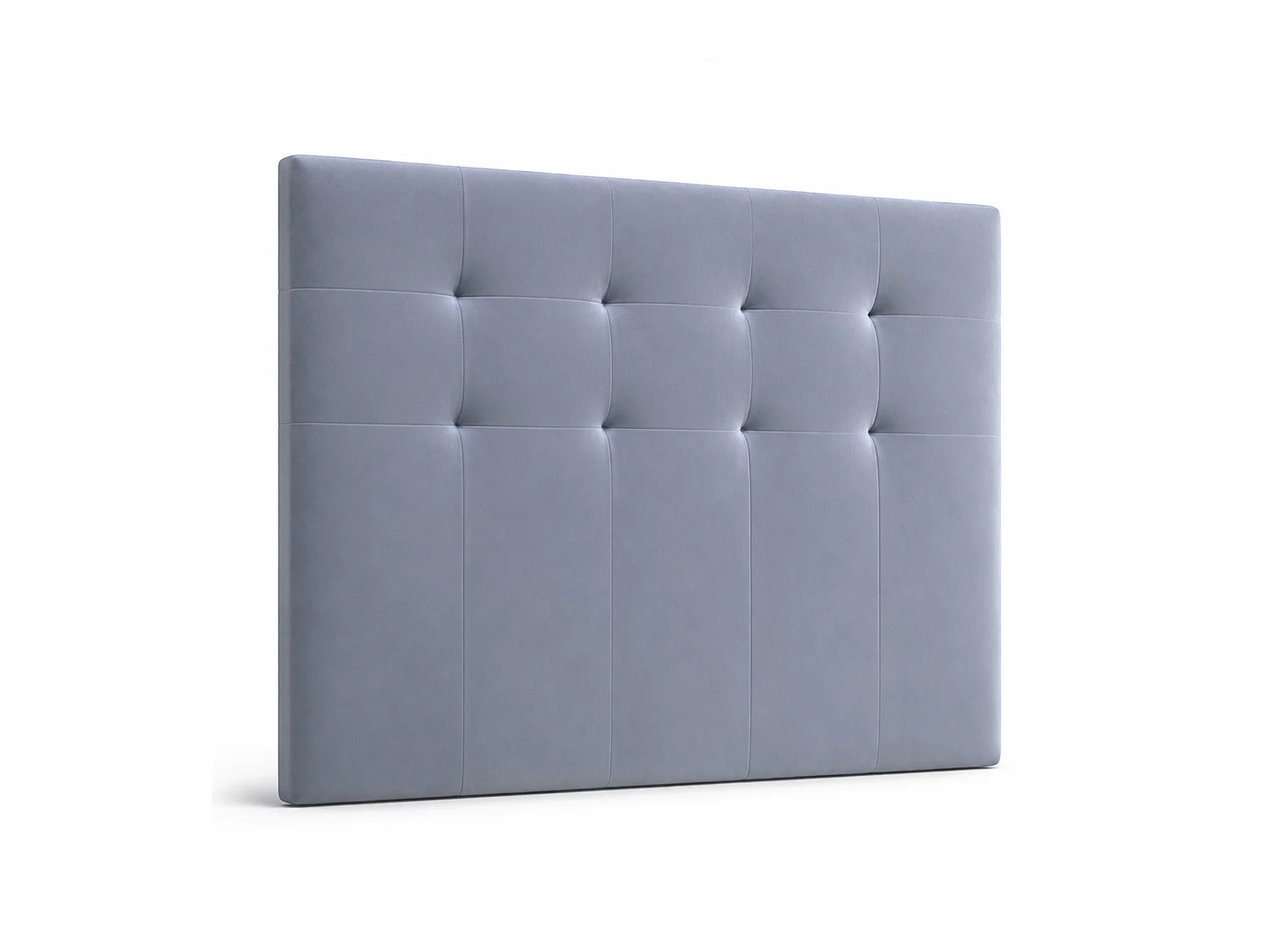 Cabecero de cama de 117x150x7 cm de plancha de madera y en terciopelo en color gris Olson