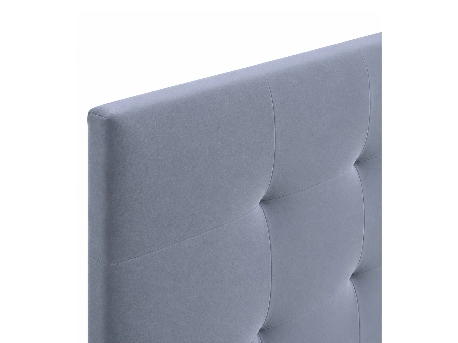 Cabecero de cama de 117x150x7 cm de plancha de madera y en terciopelo en color gris Olson