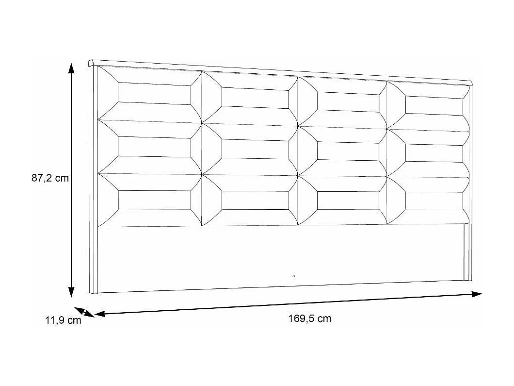 Cabecero de 87x170x11 cm con diseño de cuarterones en polipiel en color gris Saturn