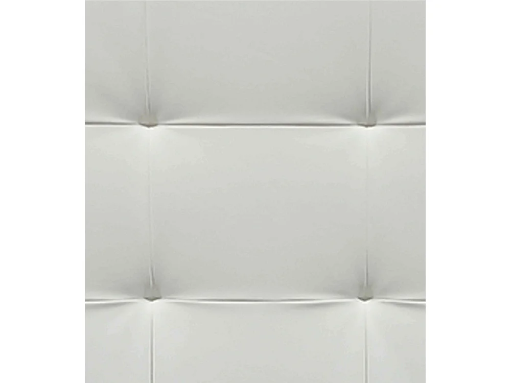 Cabecero de cama de 110x105x7 cm de plancha de madera y en polipiel en color blanco Olson