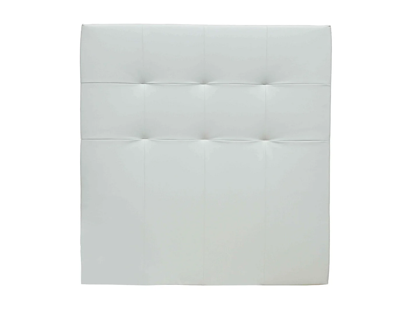 Cabecero de cama de 110x105x7 cm de plancha de madera y en polipiel en color blanco Olson