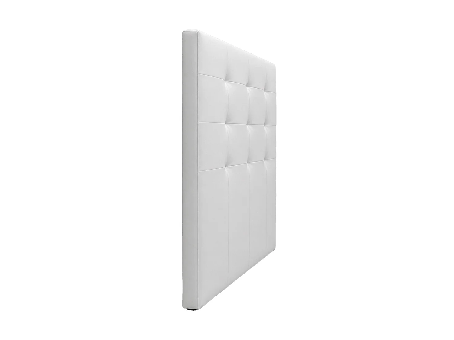 Cabecero de cama de 115x105x7 cm de plancha de madera y en polipiel en color blanco Olson