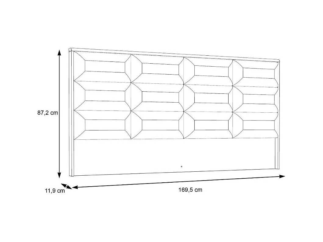 Cabecero de 87x170x11 cm con diseño de cuarterones en polipiel en color roble Saturn