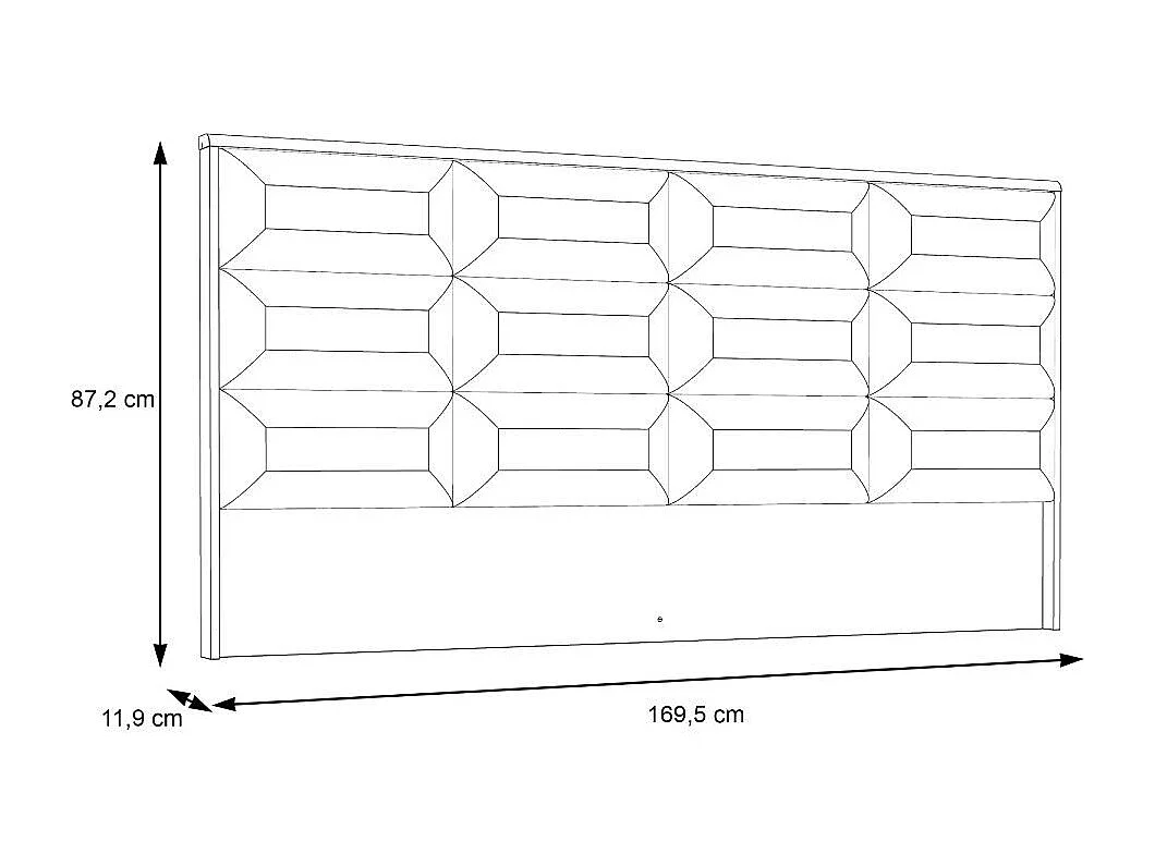 Cabecero de 87x170x11 cm con diseño de cuarterones en polipiel en color roble Saturn
