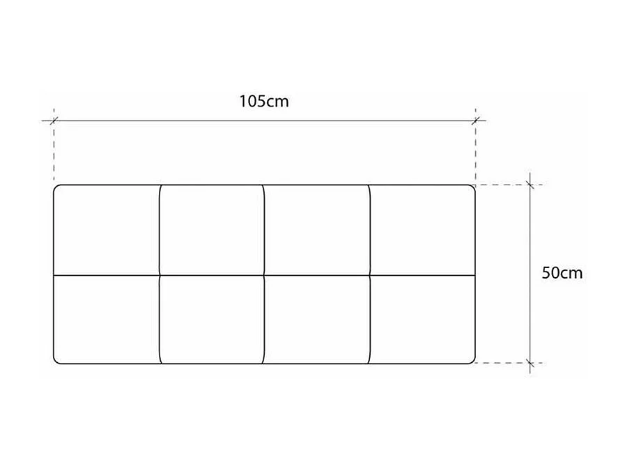 Cabecero de cama de 50x105x4 cm de plancha de madera y en polipiel en color blanco Jensen