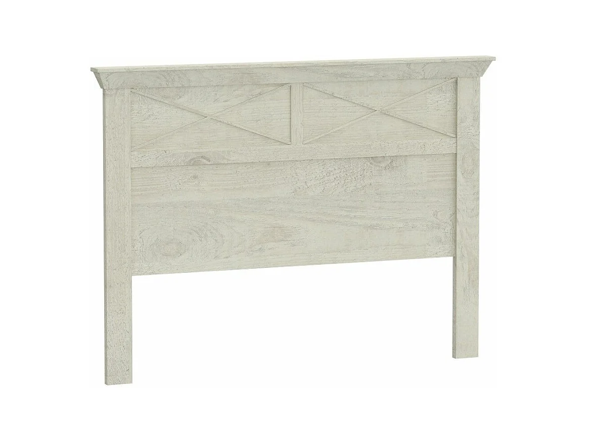 Cabecero de 120x165x8 cm de estilo rústico moderno con patas en color blanco pino Karen