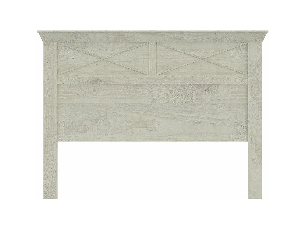 Cabecero de 120x165x8 cm de estilo rústico moderno con patas en color blanco pino Karen