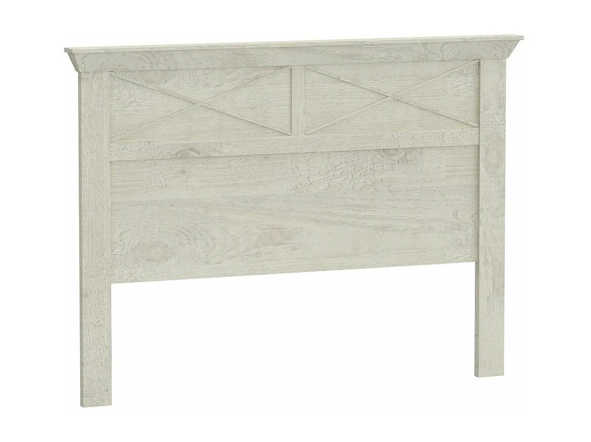 Cabecero de 120x165x8 cm de estilo rústico moderno con patas en color blanco pino Karen